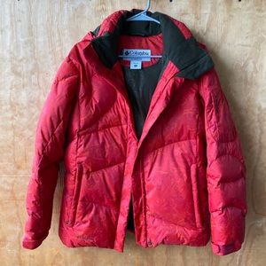 Columbia Titanium Down Puffer Red Winter Jacket
